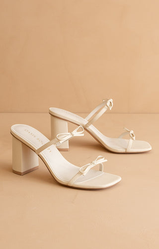 Lilly Double Strap Bow Heels