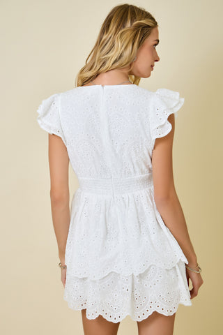 Astrid Eyelet Romper Dress