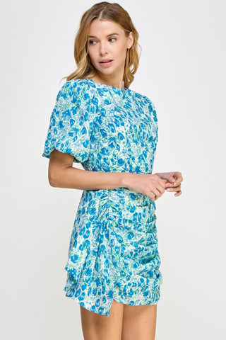 Remi Ruched Puff Sleeve Mini