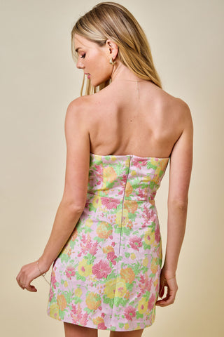 Francesca Floral Strapless Mini Dress