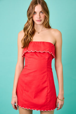 Isla Scallop Mini Dress