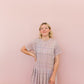 Pink Rhinestone Plaid Tee Dress